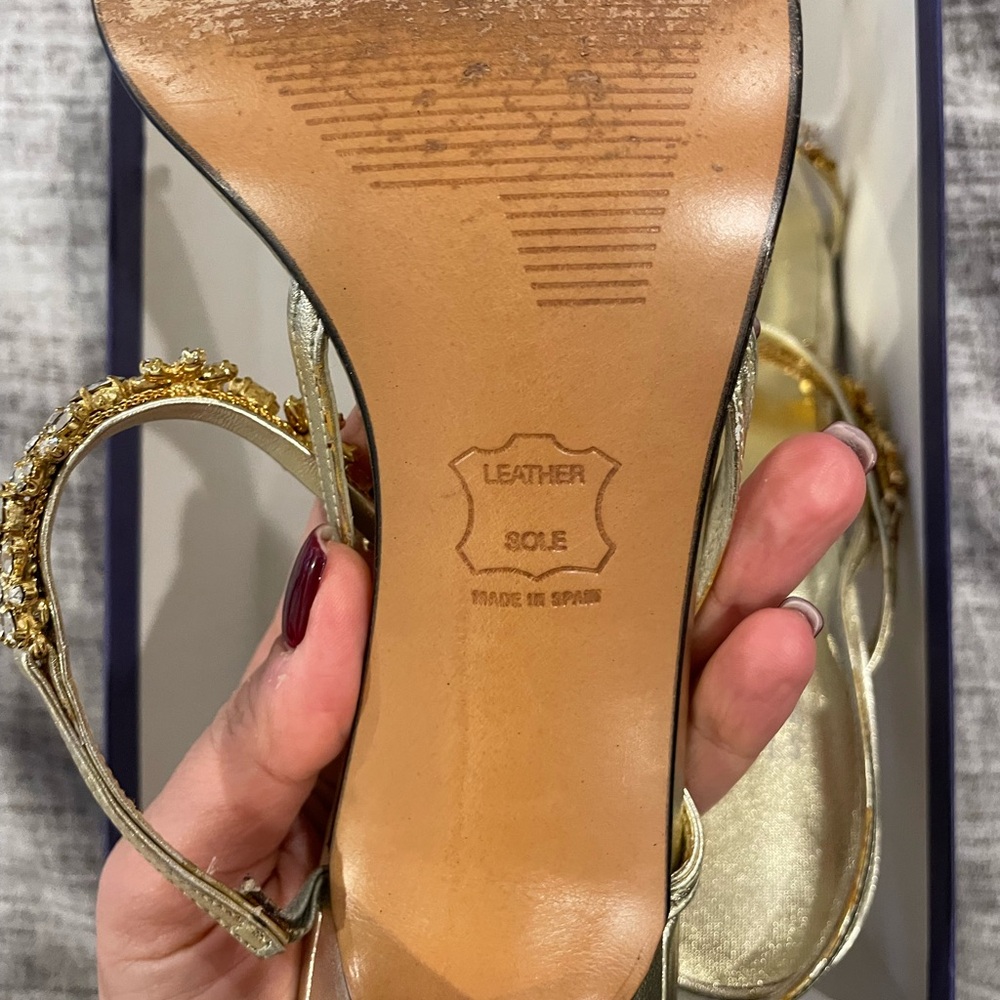 Stuart Weitzman Starstruck Gold Crystal Heels - Picture 7 of 9